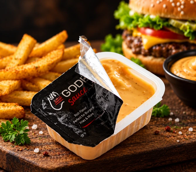 Cook Out good sauce with burger and fries