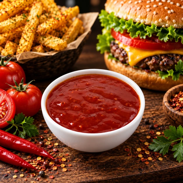 Cook Out red sauce served with fries and burger