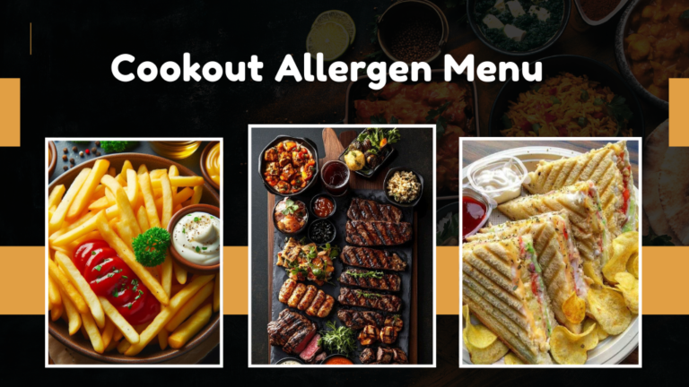 cookout allergen menu